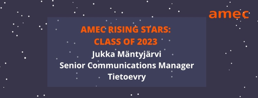 2023 AMEC Rising Star Jukka Mäntyjärvi_Senior Communications Manager_Tietoevry