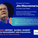 Distinguished Professor Jim Macnamara, PhD, FAMI, CPM, FAMEC, Professor of Public Communication, School of Communication, University of Technology Sydney_keynote_2023 AMEC Global Summit on Measurement and Evaluation