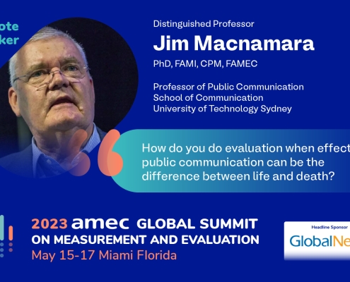 Distinguished Professor Jim Macnamara, PhD, FAMI, CPM, FAMEC, Professor of Public Communication, School of Communication, University of Technology Sydney_keynote_2023 AMEC Global Summit on Measurement and Evaluation